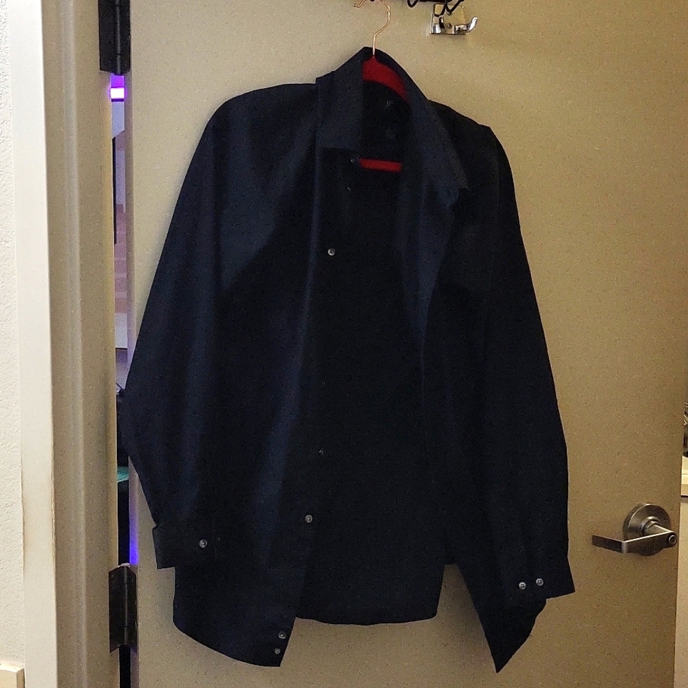Slim fit J.Ferrar L 34-35 (M/L) stylish black button up dress shirt